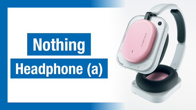 Kopfhörer "Nothing" in pink und schwarz, präsentiert im Kontext der Brodos AG, um die Produktvielfalt zu zeigen.