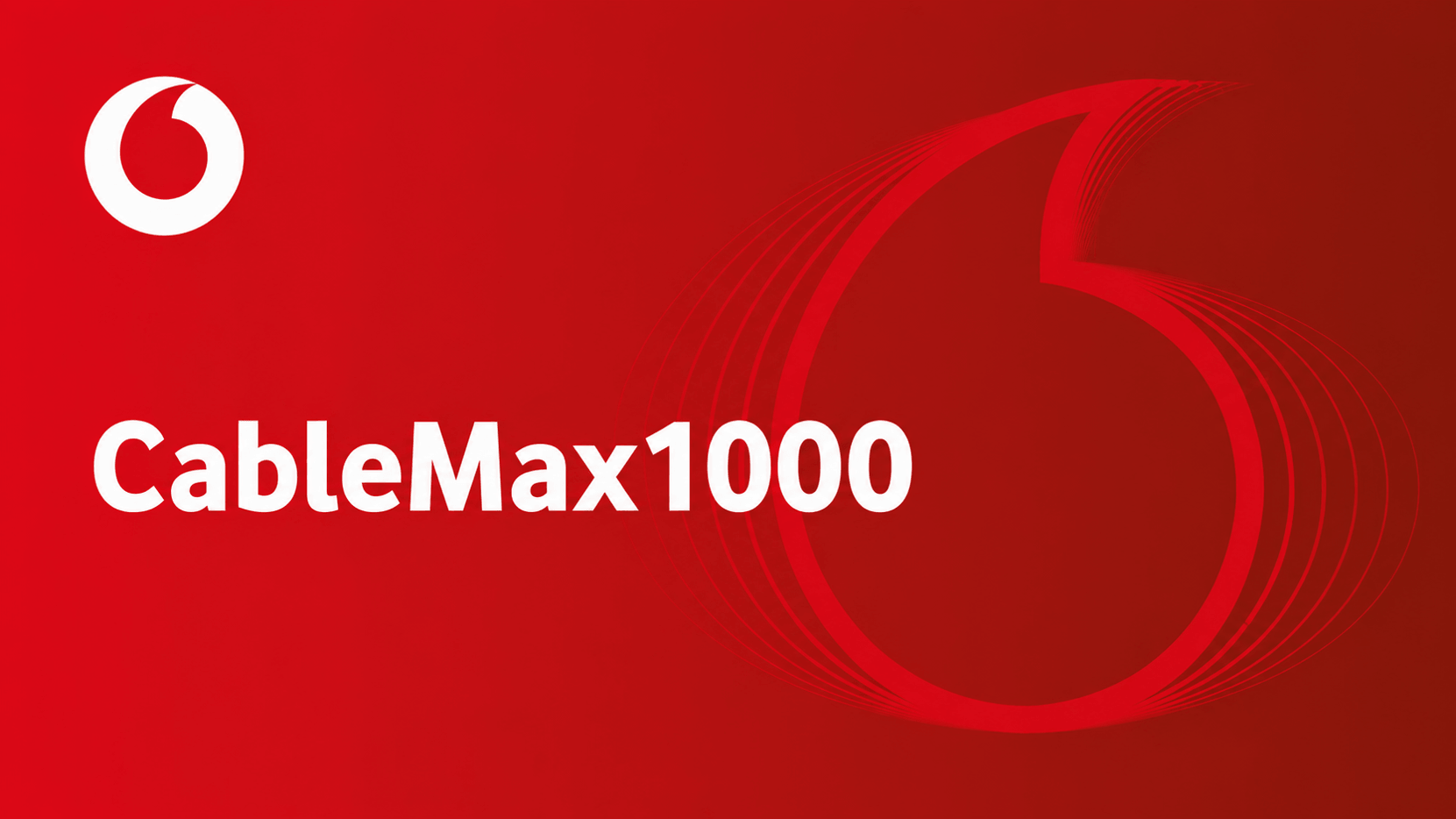 Logo von Vodafone mit der Bezeichnung "CableMax1000", das die Wiederverfügbarkeit des Vodafone CableMax bewirbt.